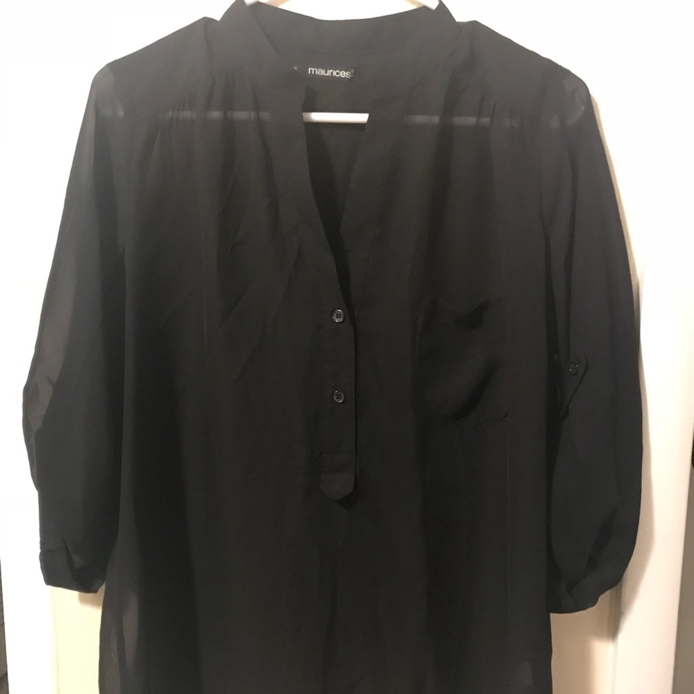 Sheer Black long sleeved shirt